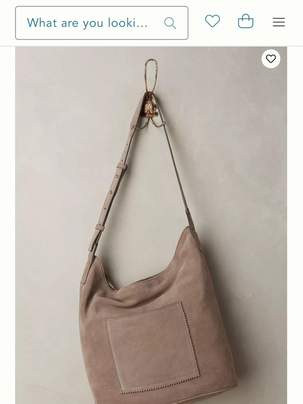 Anthropologie Miss Albright Suede Hobo Slouch Bag